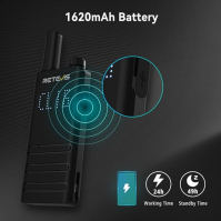 Retevis B63H Thin Walkie Talkies, RT622P (2.0), profesionální vysílačka s kanálovým displejem, 1620 mAh USB C, VOX, minivysílačk